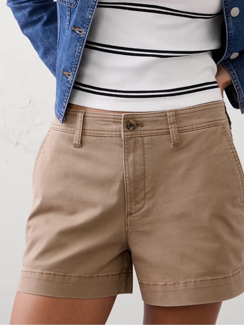 Banana Republic Khaki Tan Cotton Blend Women's Shorts